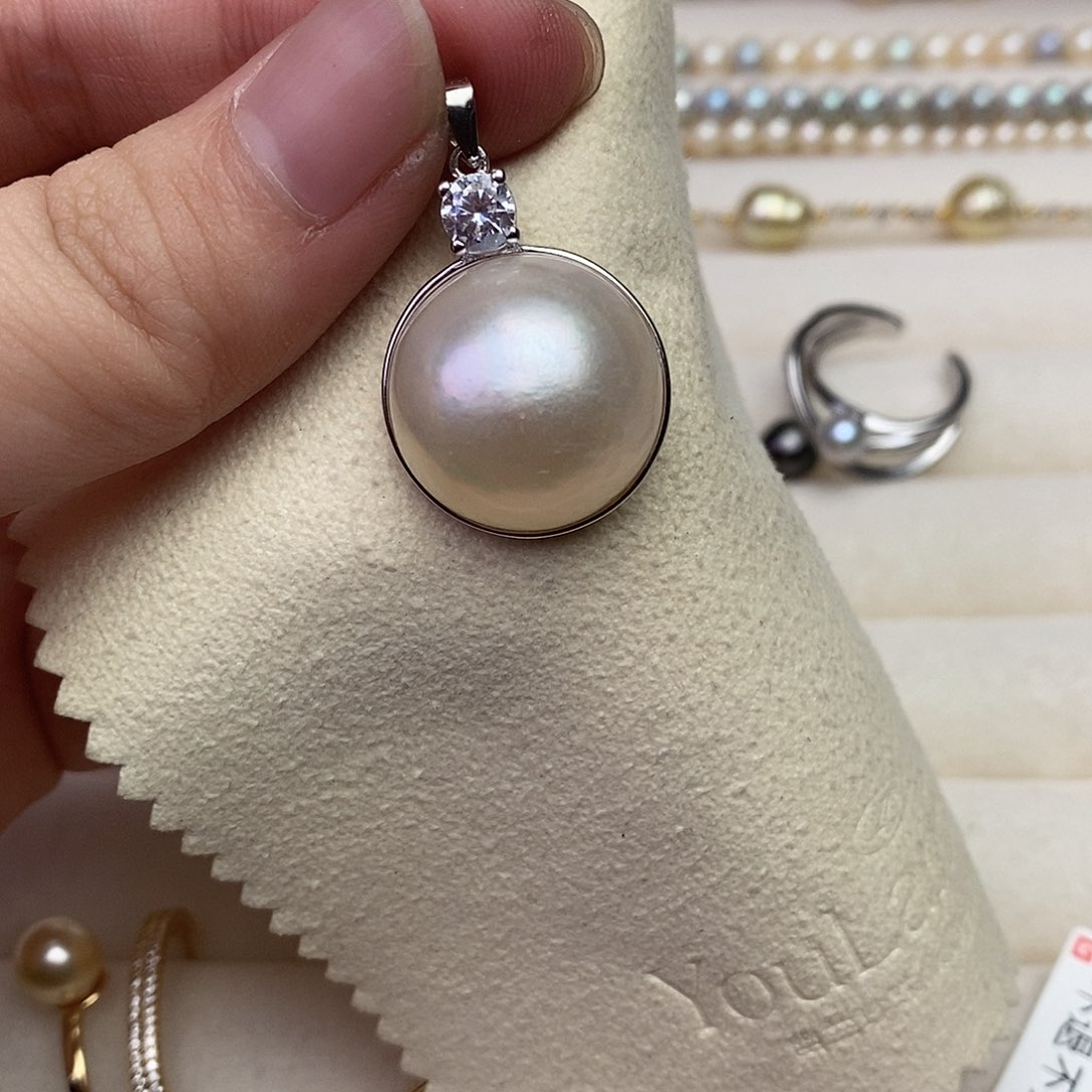 拼合珍珠（马贝珠）颈饰银S925镶嵌