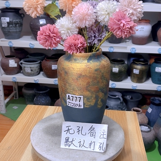 红陶手工制作工艺花盆