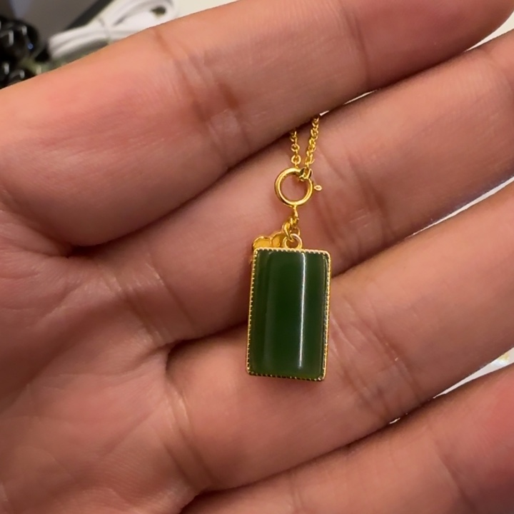 和田玉银S925镶嵌颈饰