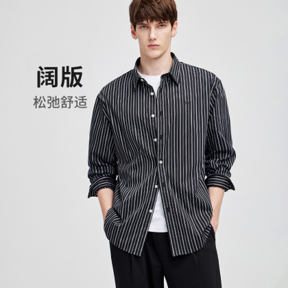 Navigare/纳维凯尔秋季条纹美式条纹男士衬衫休闲时尚