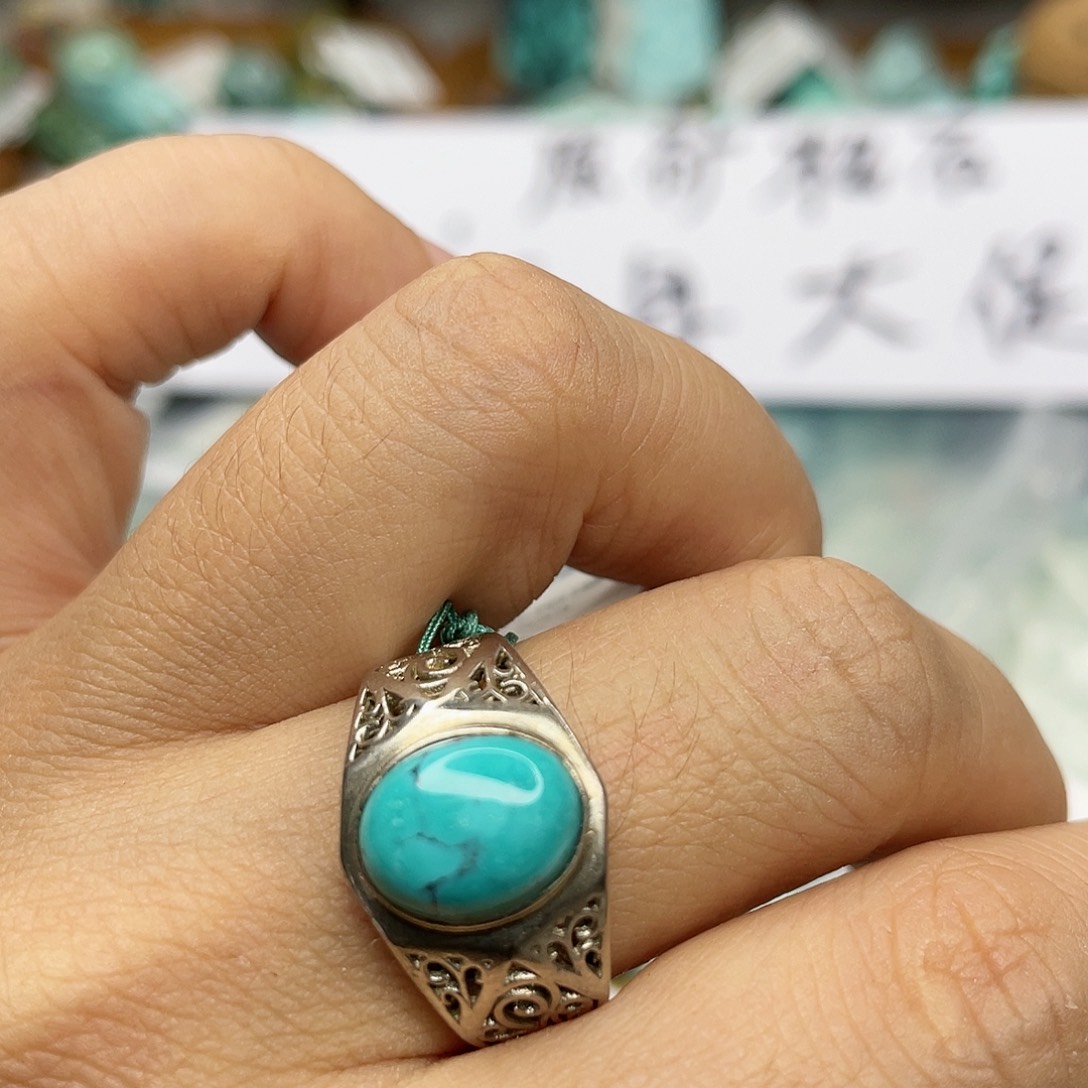 绿松石珠宝奇石银S925镶嵌