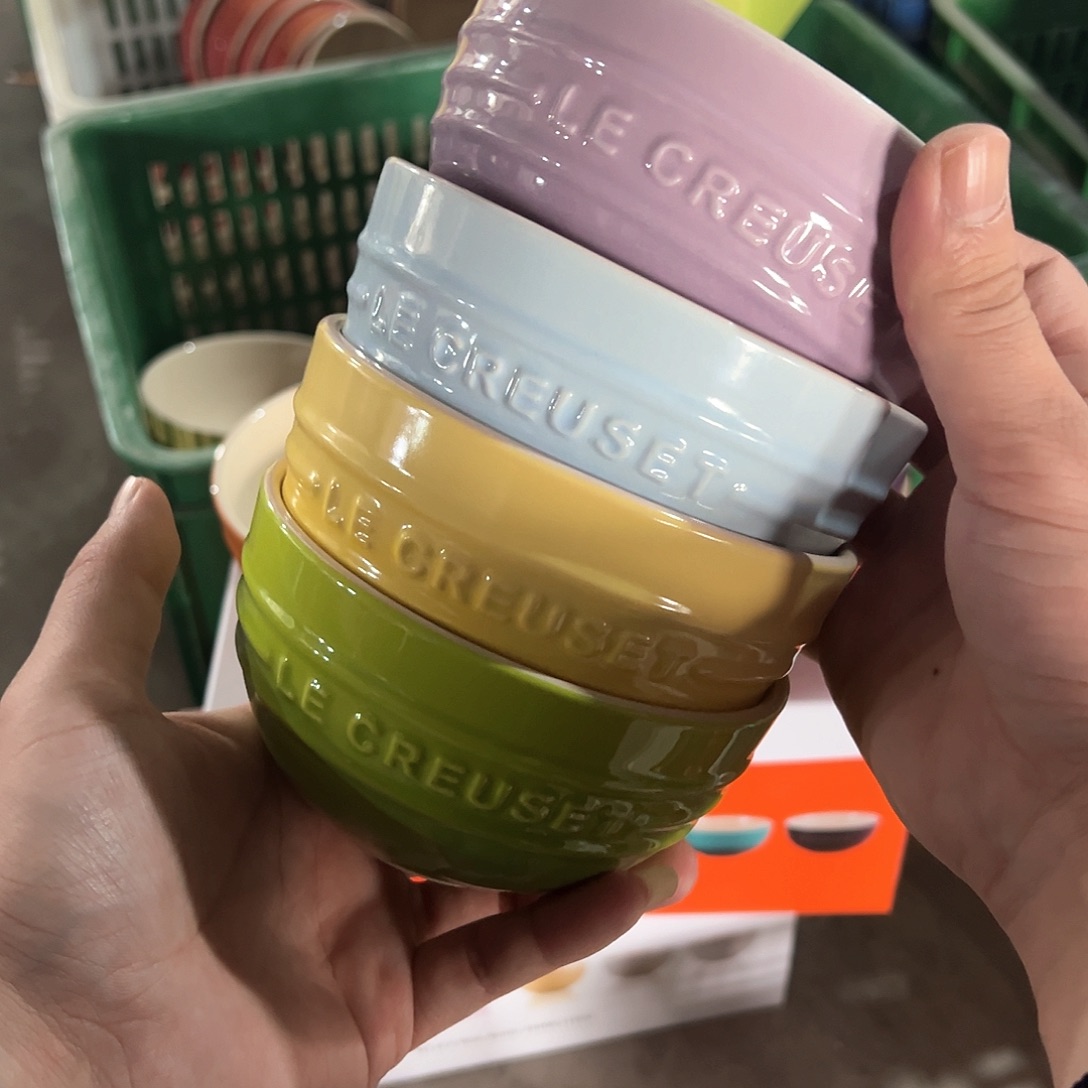 陶瓷 4.75碗 绿色 黄 天蓝 浅紫色