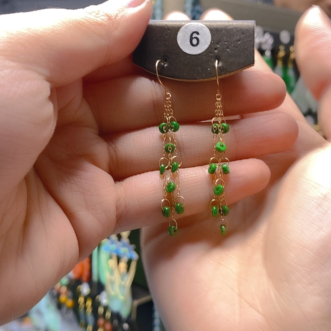 未镶嵌翡翠耳饰金*翡翠