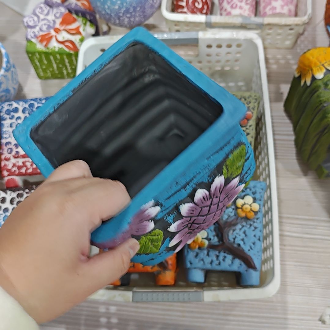 红陶吸水透气的白陶花盆凑满12发货