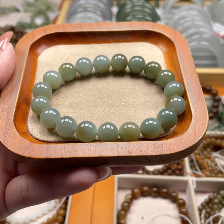 和田玉手串10mm未镶嵌h***-