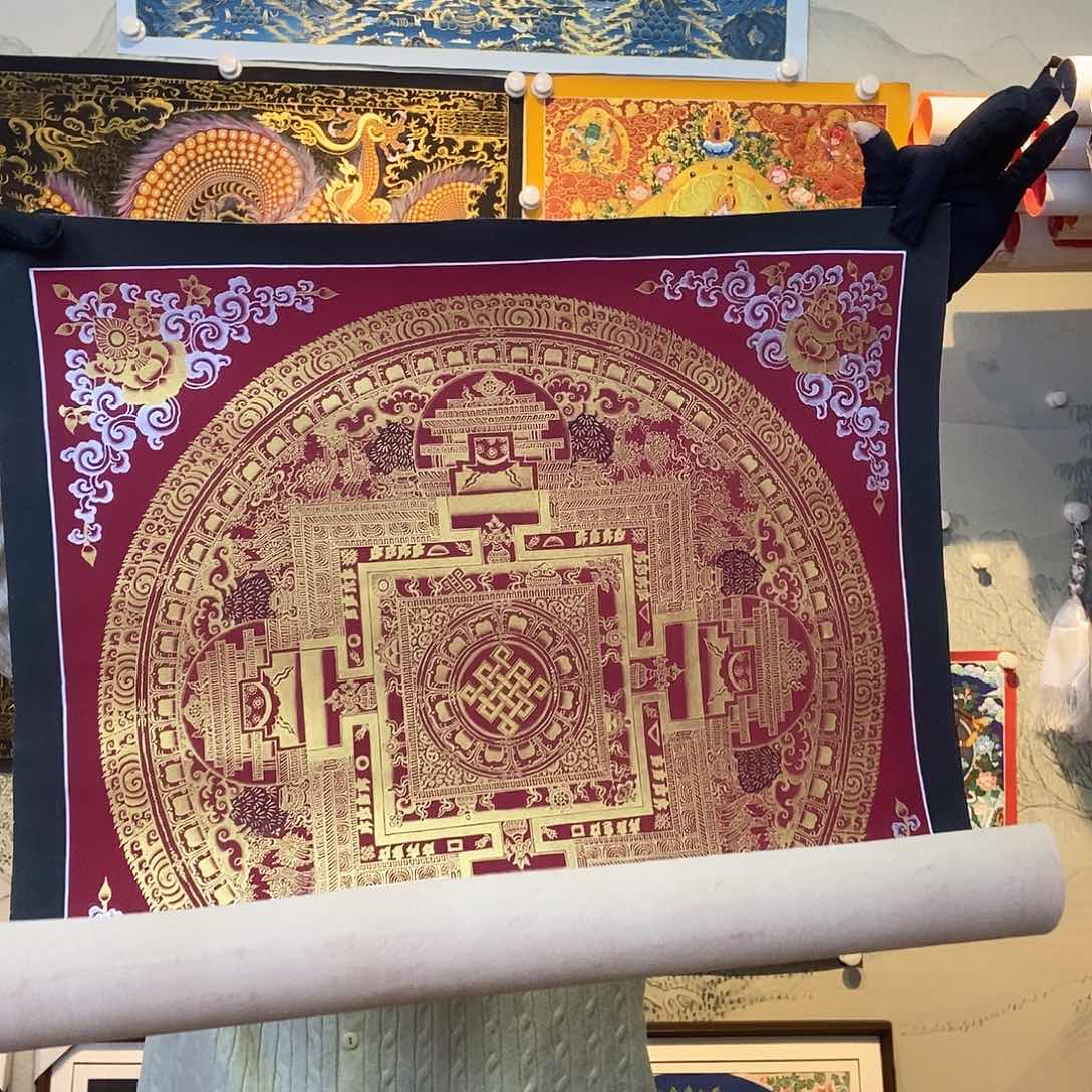 卷轴画纯手绘坛城唐卡50厘米左右