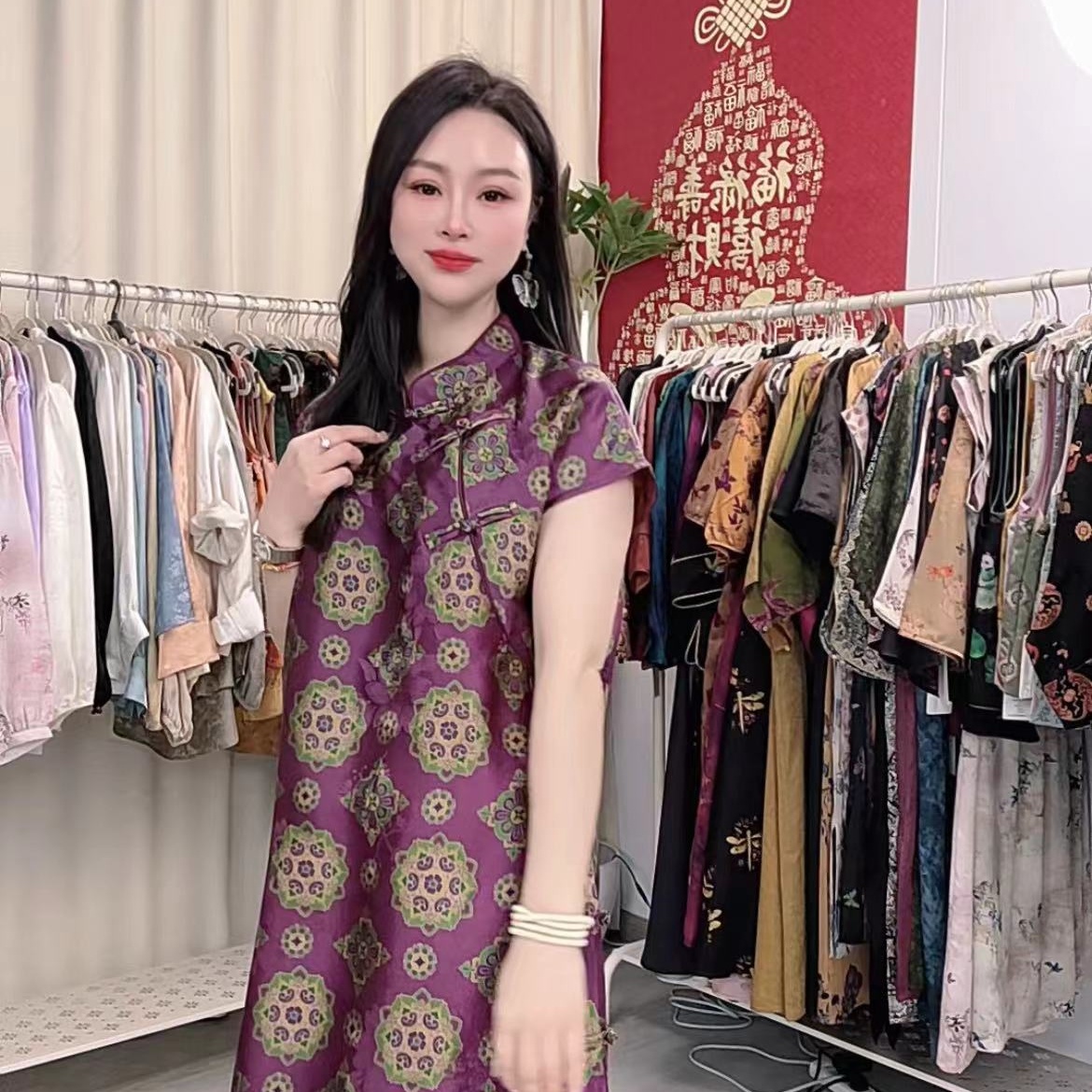 桑蚕丝香云纱小袍