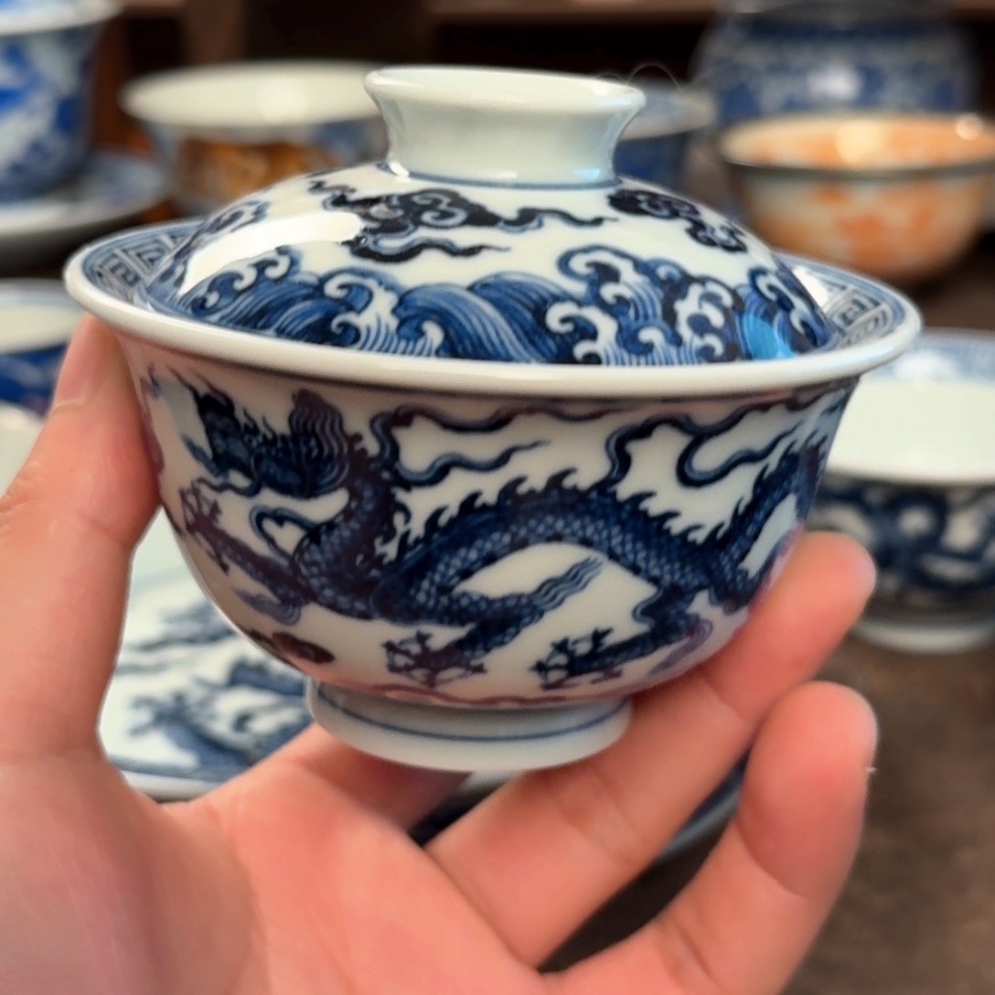 小**你纯手工手绘青花瓷茶具不合缝