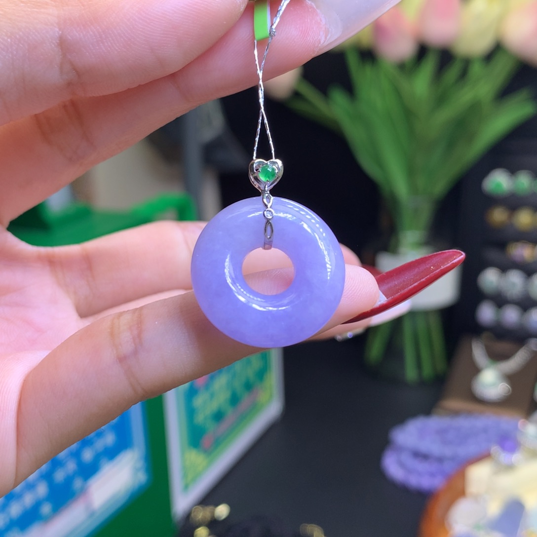 翡翠颈饰18K金镶嵌天然
