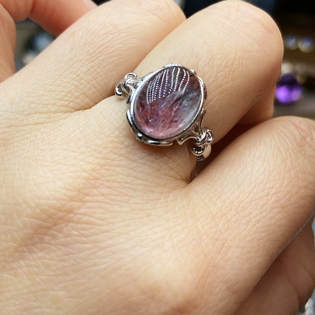 水晶戒指银S925镶嵌冬**阳