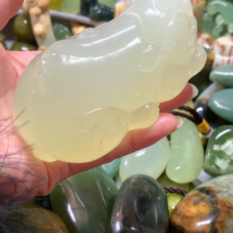 蛇纹石玉未镶嵌手把件