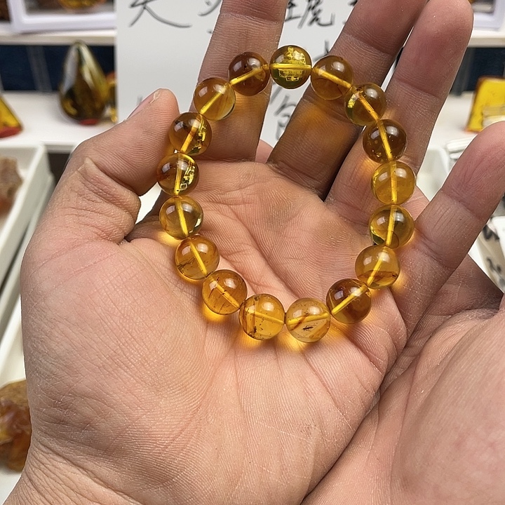 追***龙琥珀未镶嵌手链天然琥珀手串