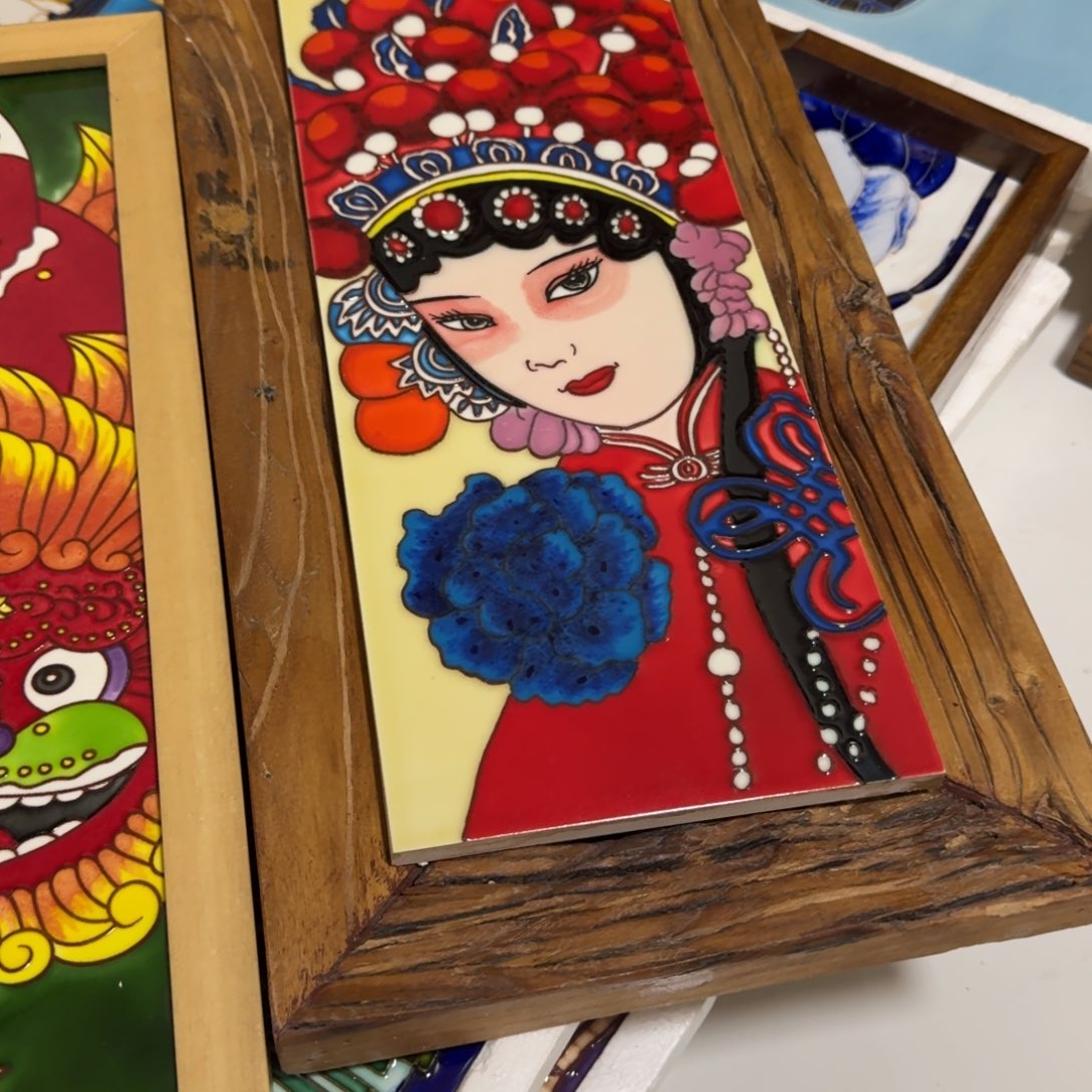 莹****瓷版画挂画手绘 陶瓷