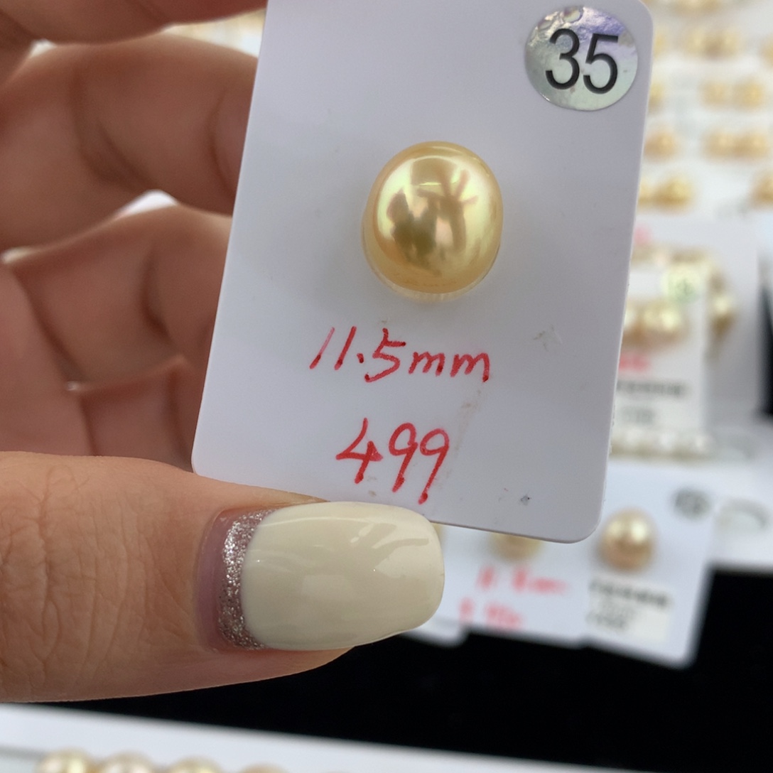 海水珍珠裸珠11.5mm金珠裸珠
