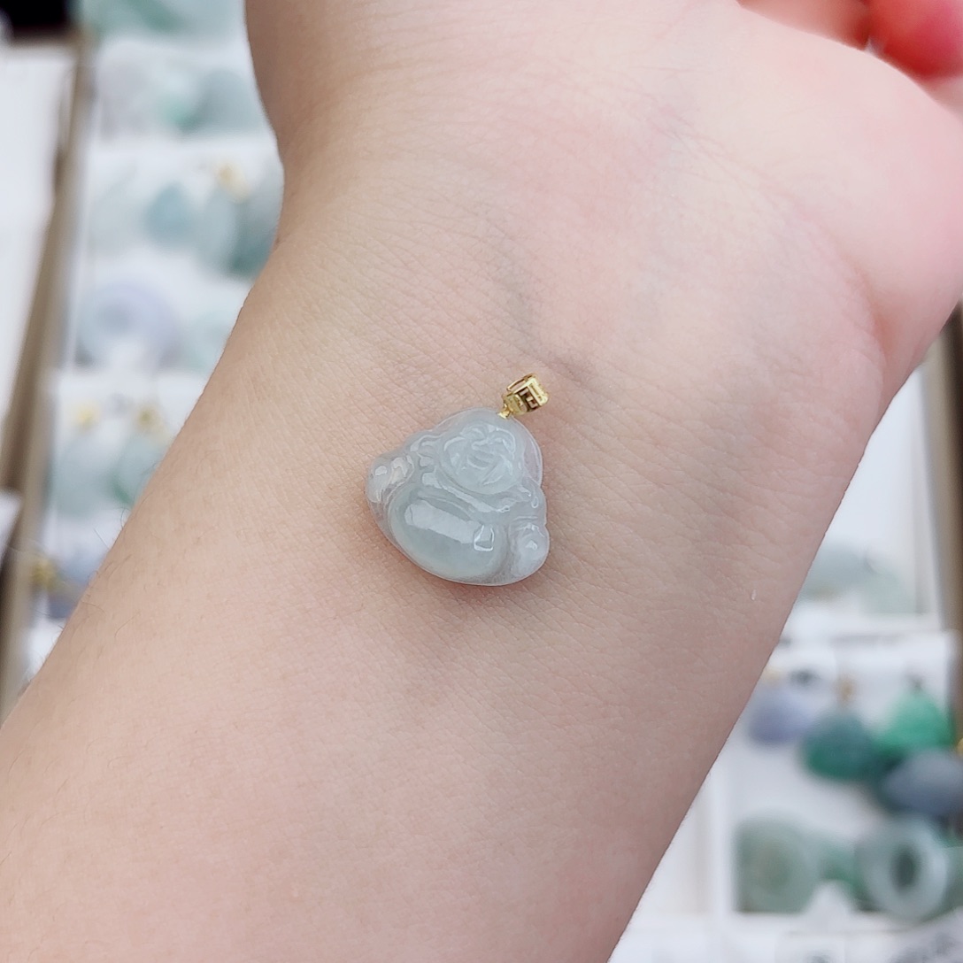 翡翠颈饰18K金镶嵌筠****鱼佛公