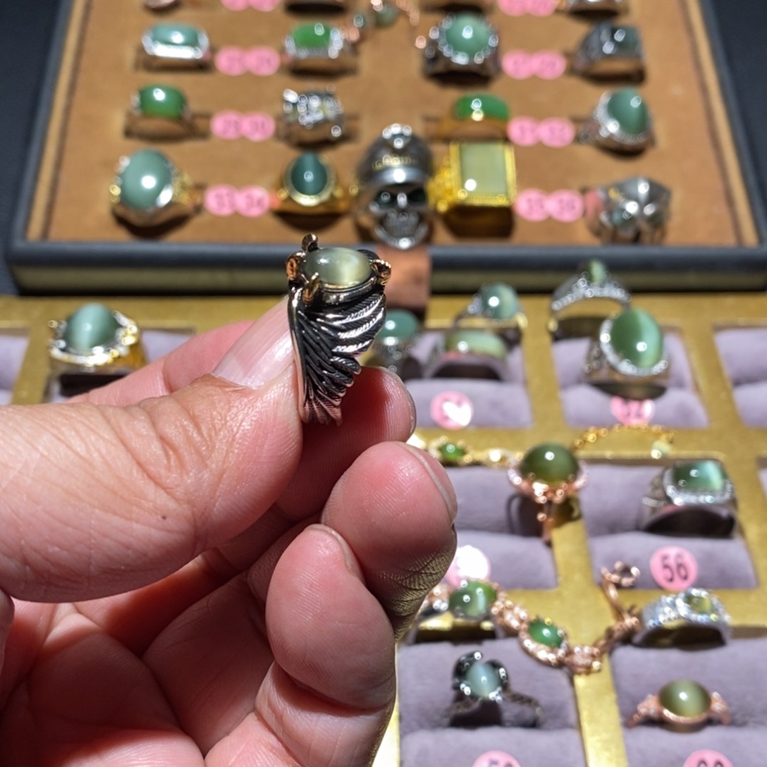 和田玉（碧玉）戒指未镶嵌?****?