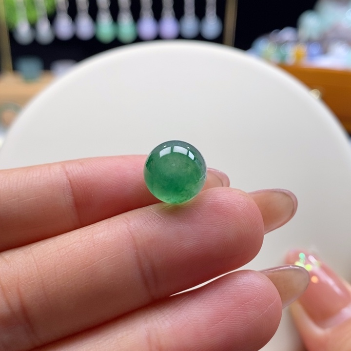 翡翠吊坠(不含链)未镶嵌翡翠高冰阳底飘绿花珠卡11.3m