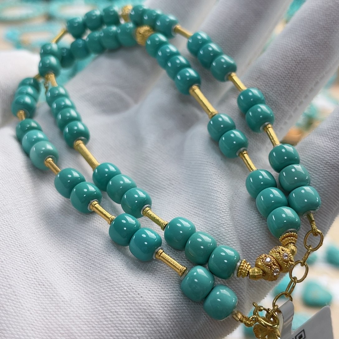 绿松石珠宝奇石18K金镶嵌