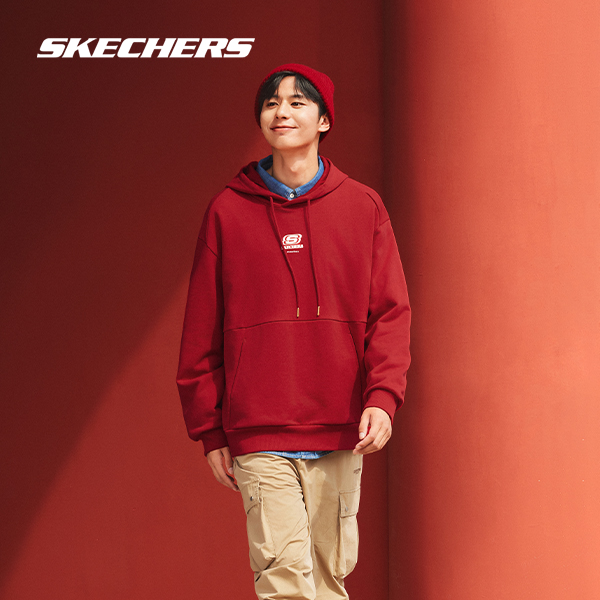 【新年战袍】斯凯奇2025春新款男女同款针织连帽宽松卫衣L125U044