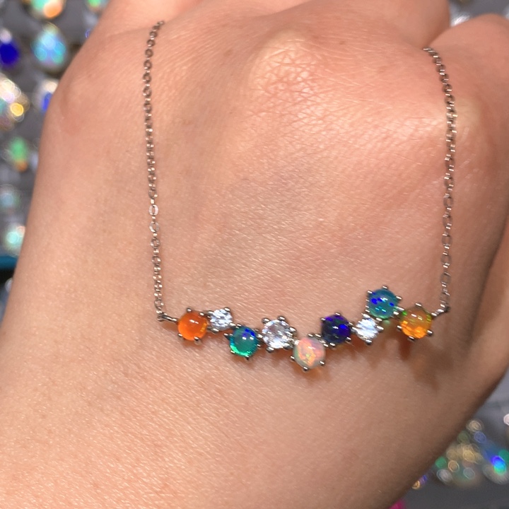 欧泊福利项链银S925镶嵌