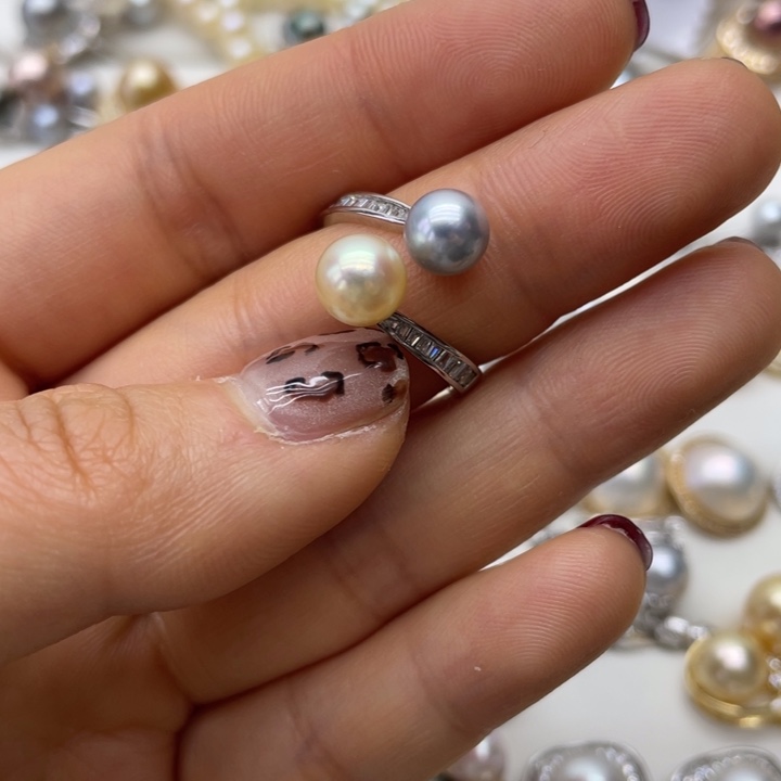 海水珍珠戒指银S925镶嵌