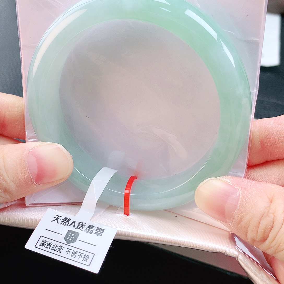 未镶嵌手镯翡翠57冰晴蓝