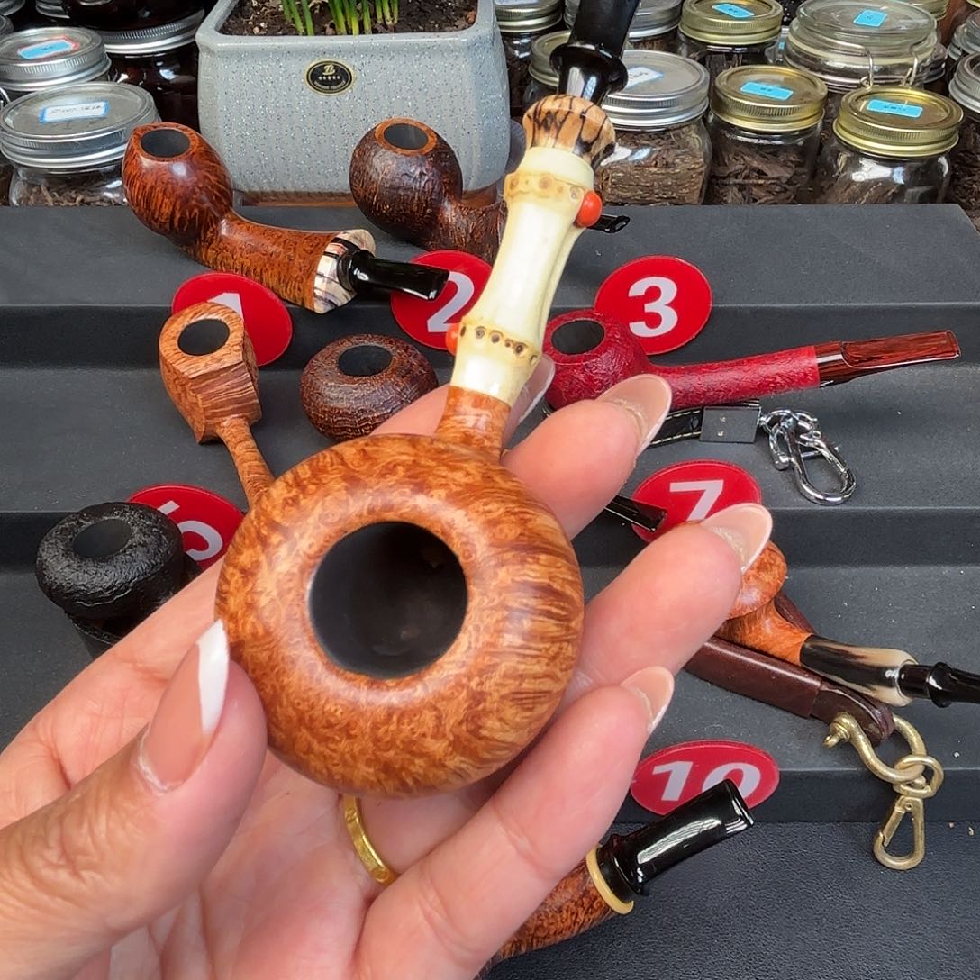 小默石楠木竹节烟斗