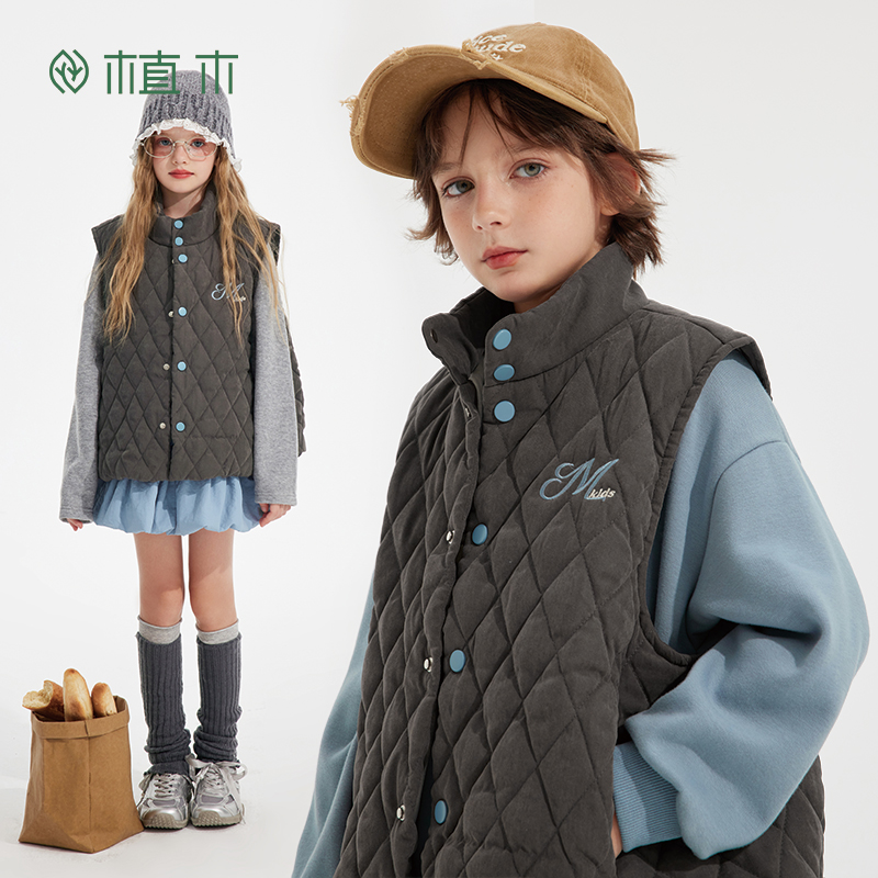 【焦糖】植木童装儿童马甲中大童马甲外套加棉马甲2025秋冬新款