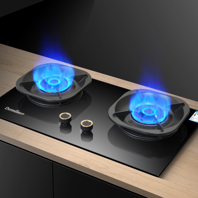 德米伊新国标70%热效率家用双灶猛火燃气灶5.2KW节能省气天然气