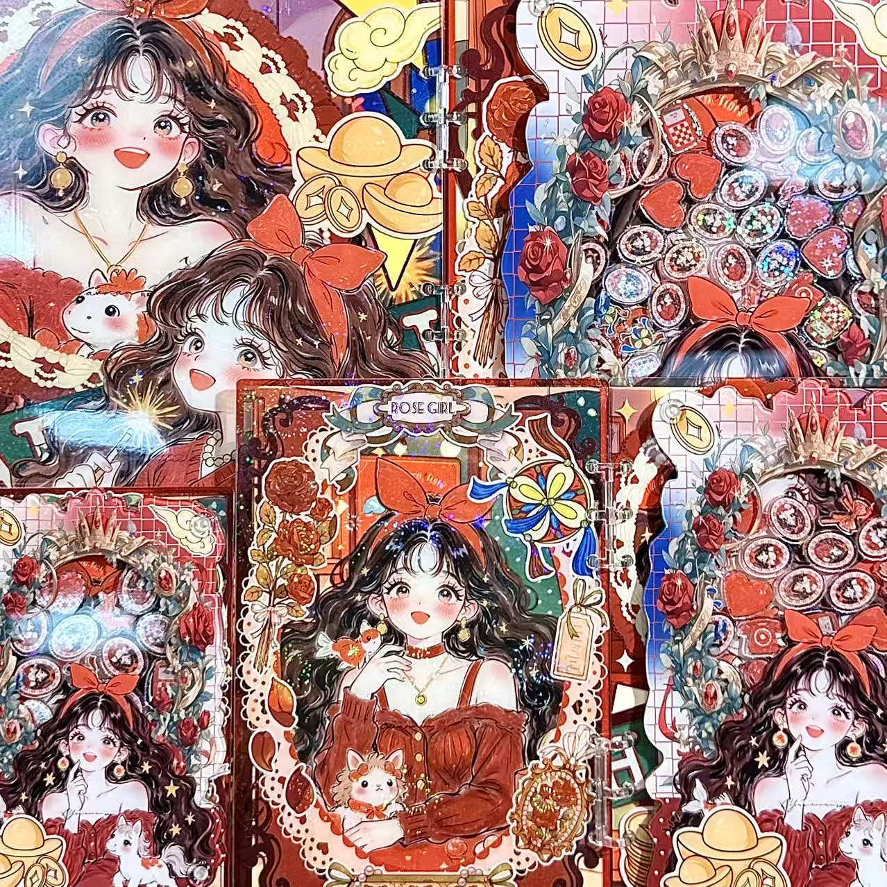 【新款新年暴富女孩】高定摇摇本套餐活页本手工DIY收纳盒亚克力