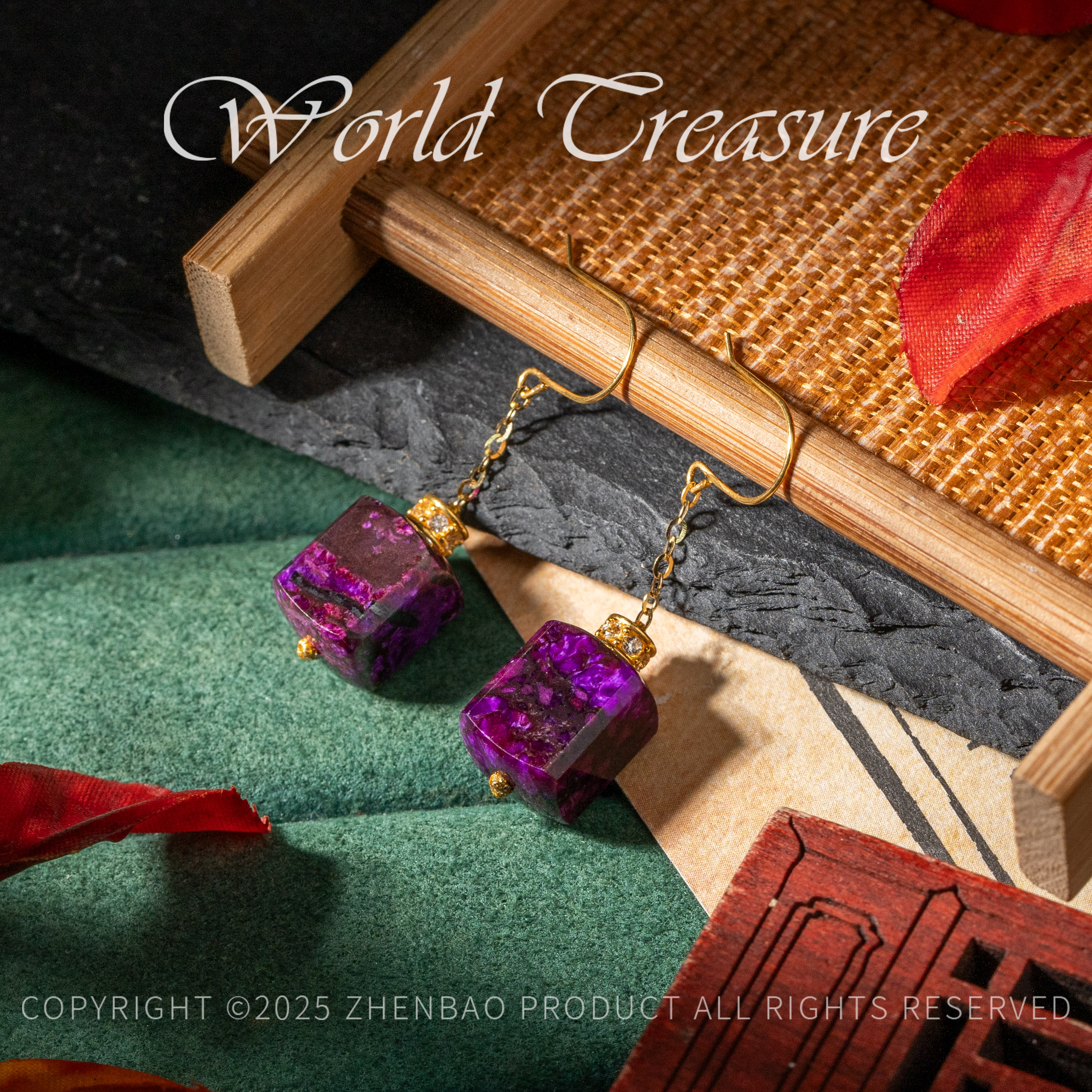 18K金火焰纹丝绒舒俱来DIY耳钩/7-8mm/多样性发一/C2229/孤