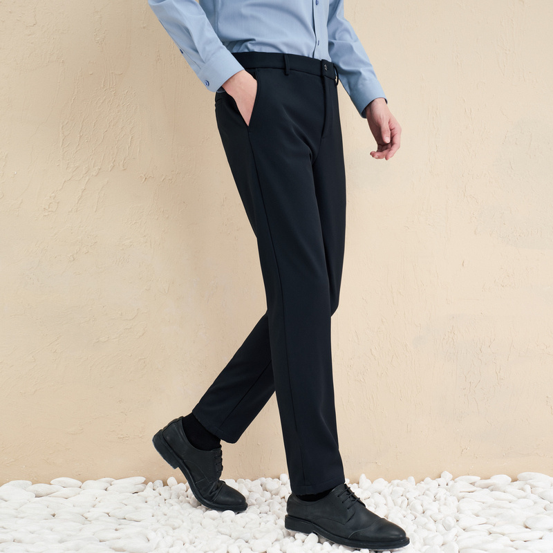 男士秋冬加绒长款保暖百搭正装休闲两色休闲裤