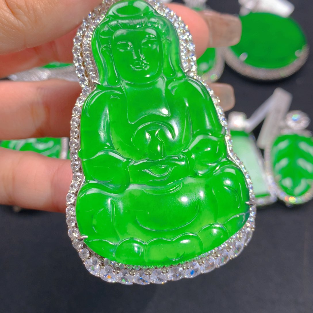 翡翠颈饰银S925镶嵌1111111111