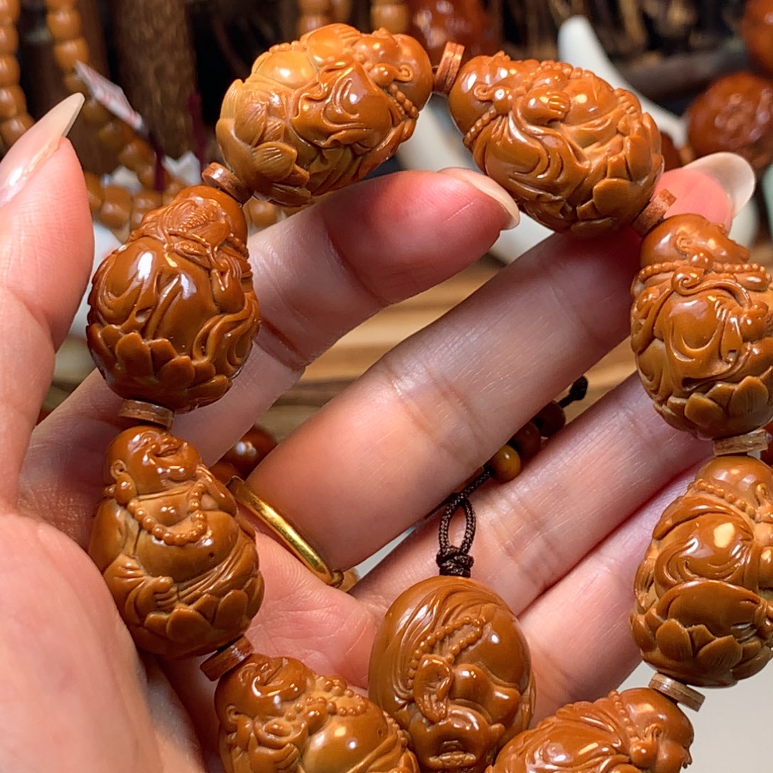 手串/手链橄榄核永**钱橄榄核莲花弥勒