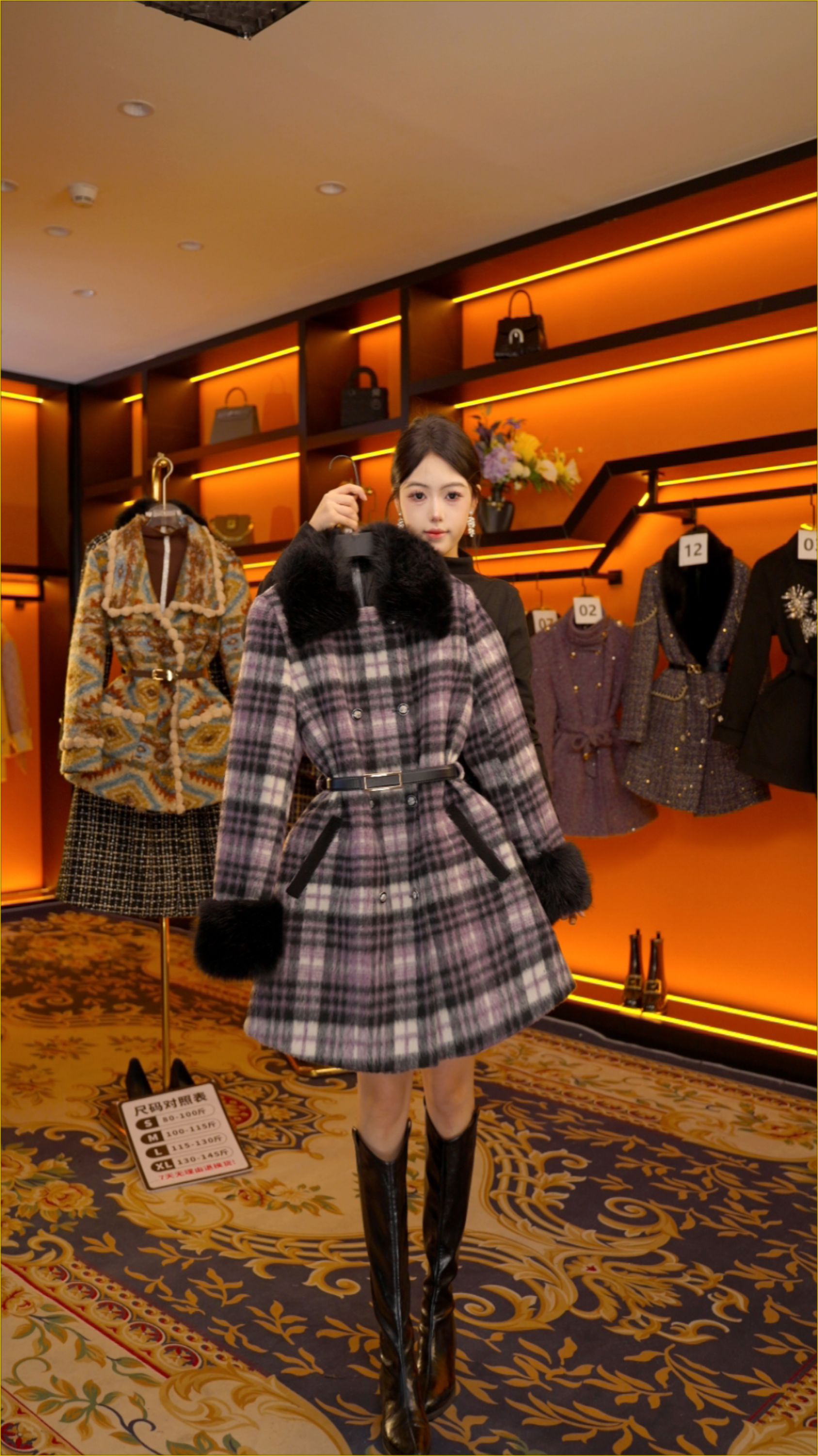 【GG】设计师气质冬季时尚女士收腰羽绒服中长款 Y877