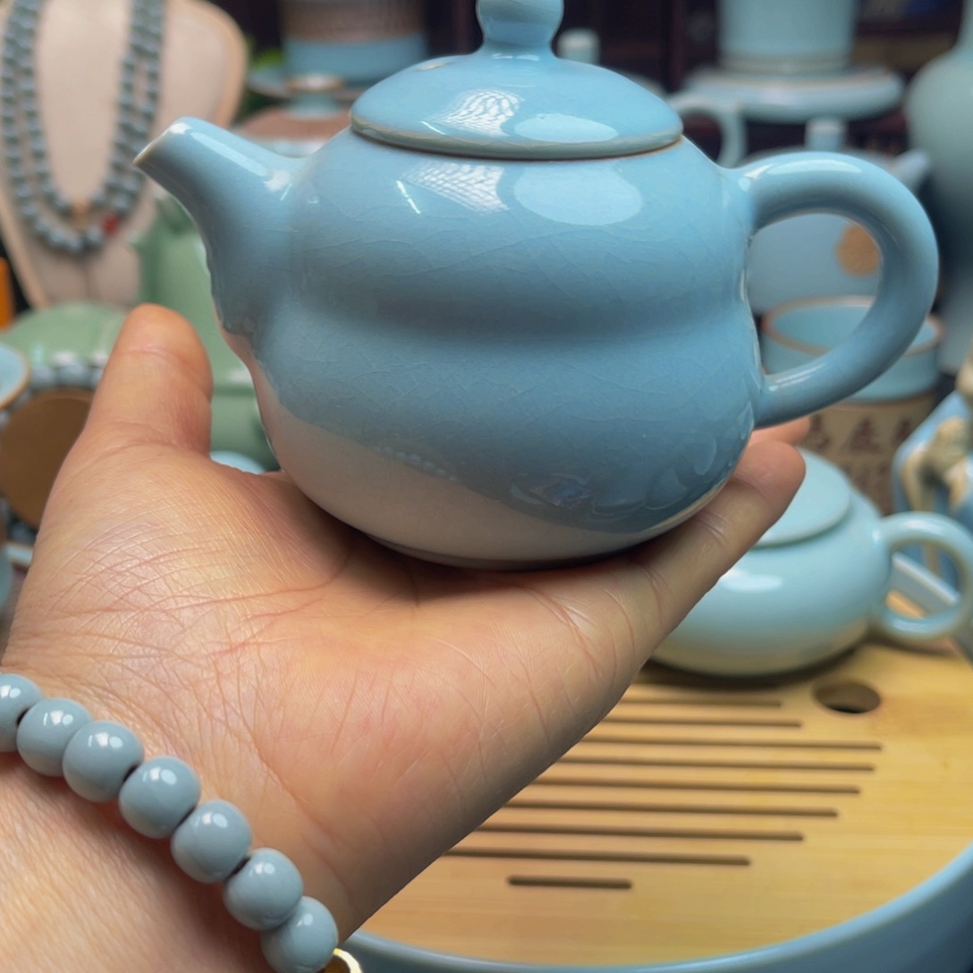 【闪购商品】摆件瓷汝州单壶，壶壶，杯子，盖碗