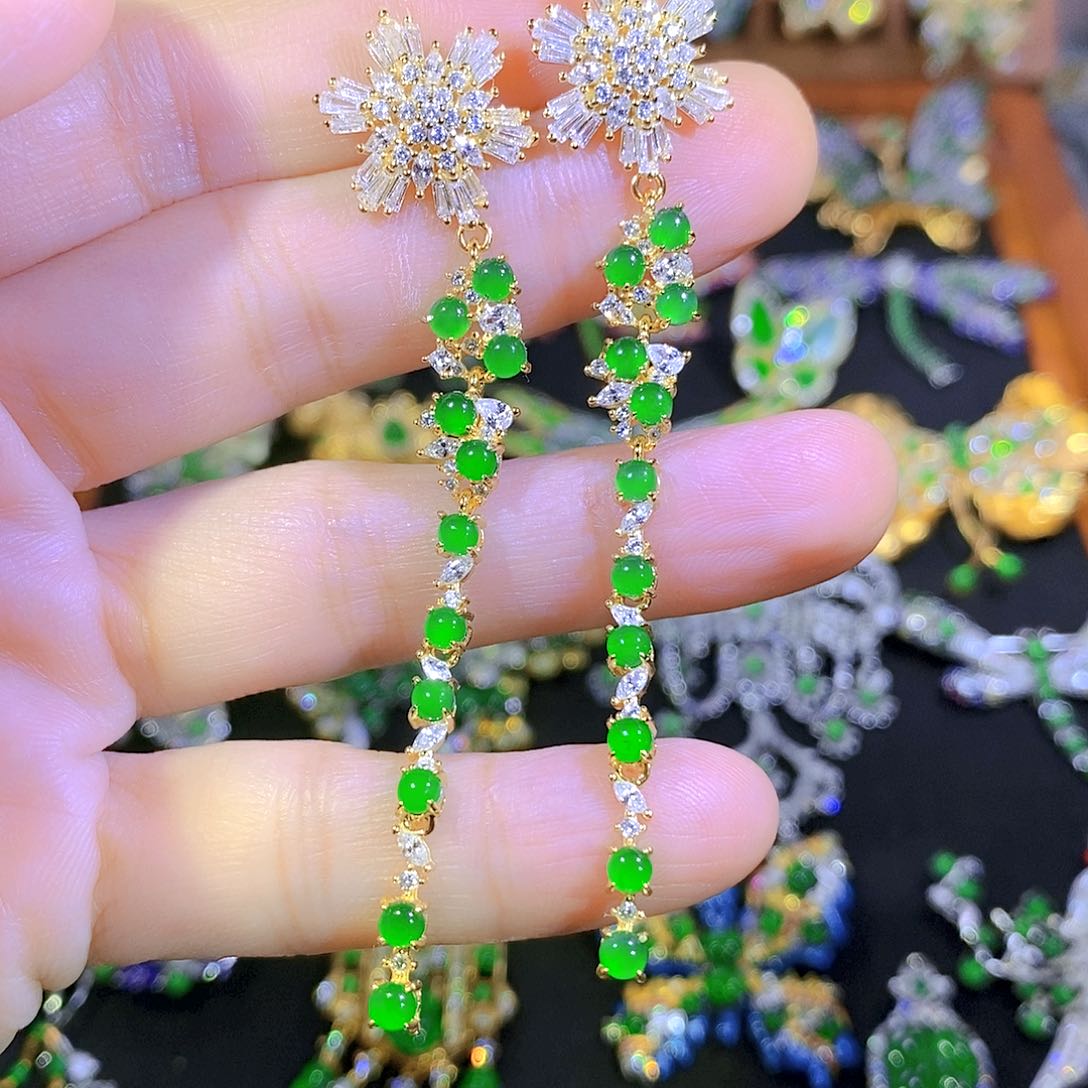 吊坠(不含链)银S925镶嵌翡翠