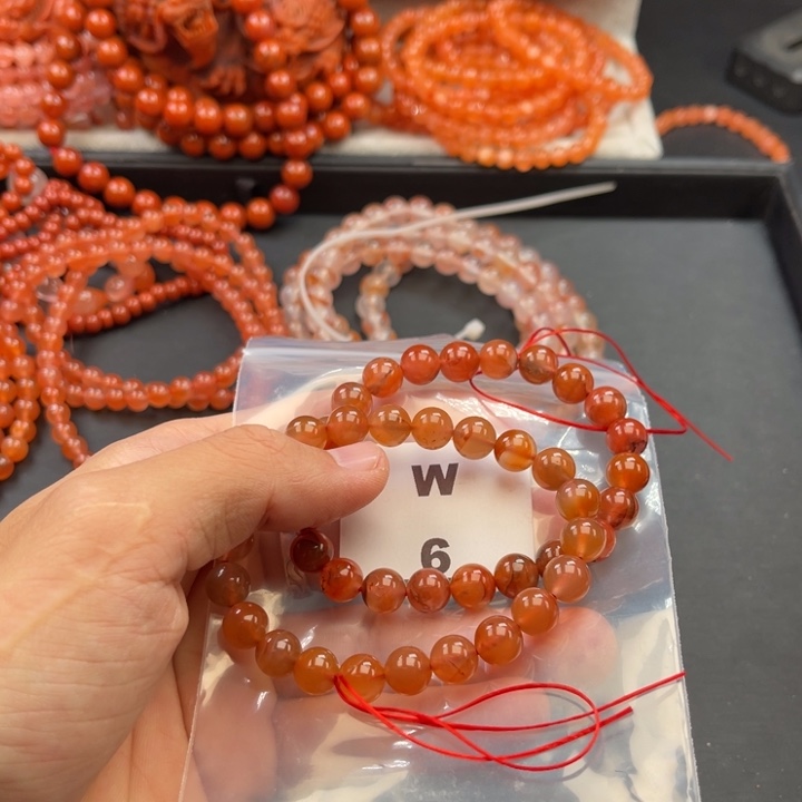 南红玛瑙未镶嵌多样性发货默认微瑕称重8mmx2