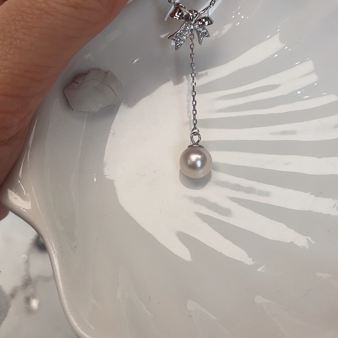 银S925镶嵌海水珍珠颈饰