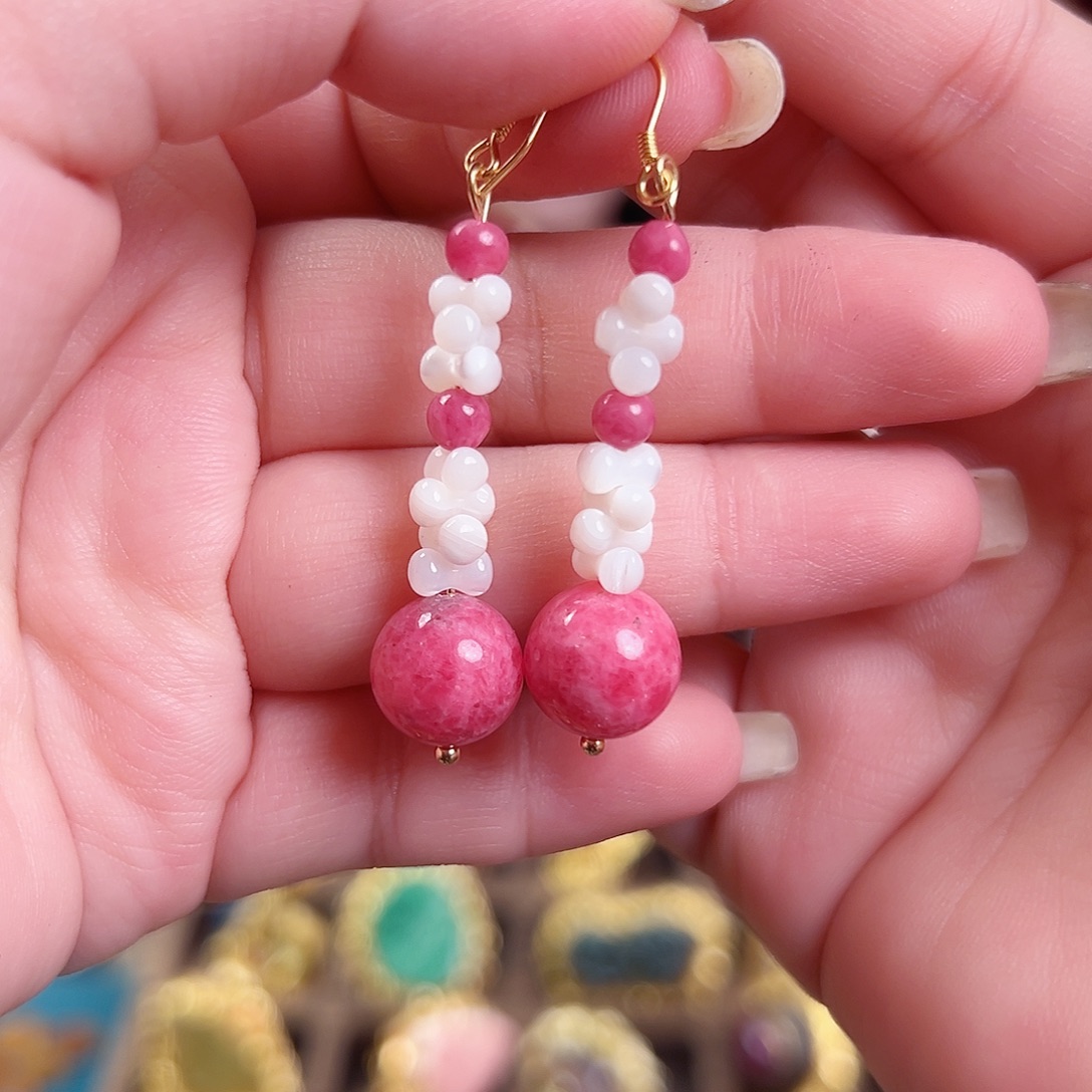 925银珐琅锦和设计复古耳环