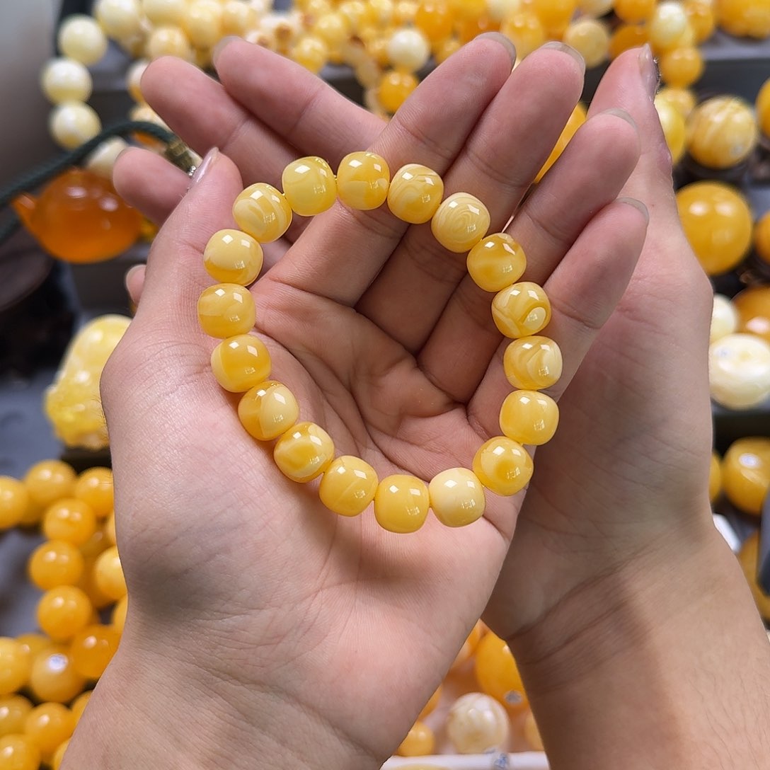 琥珀珠宝奇石未镶嵌同料老型12mm