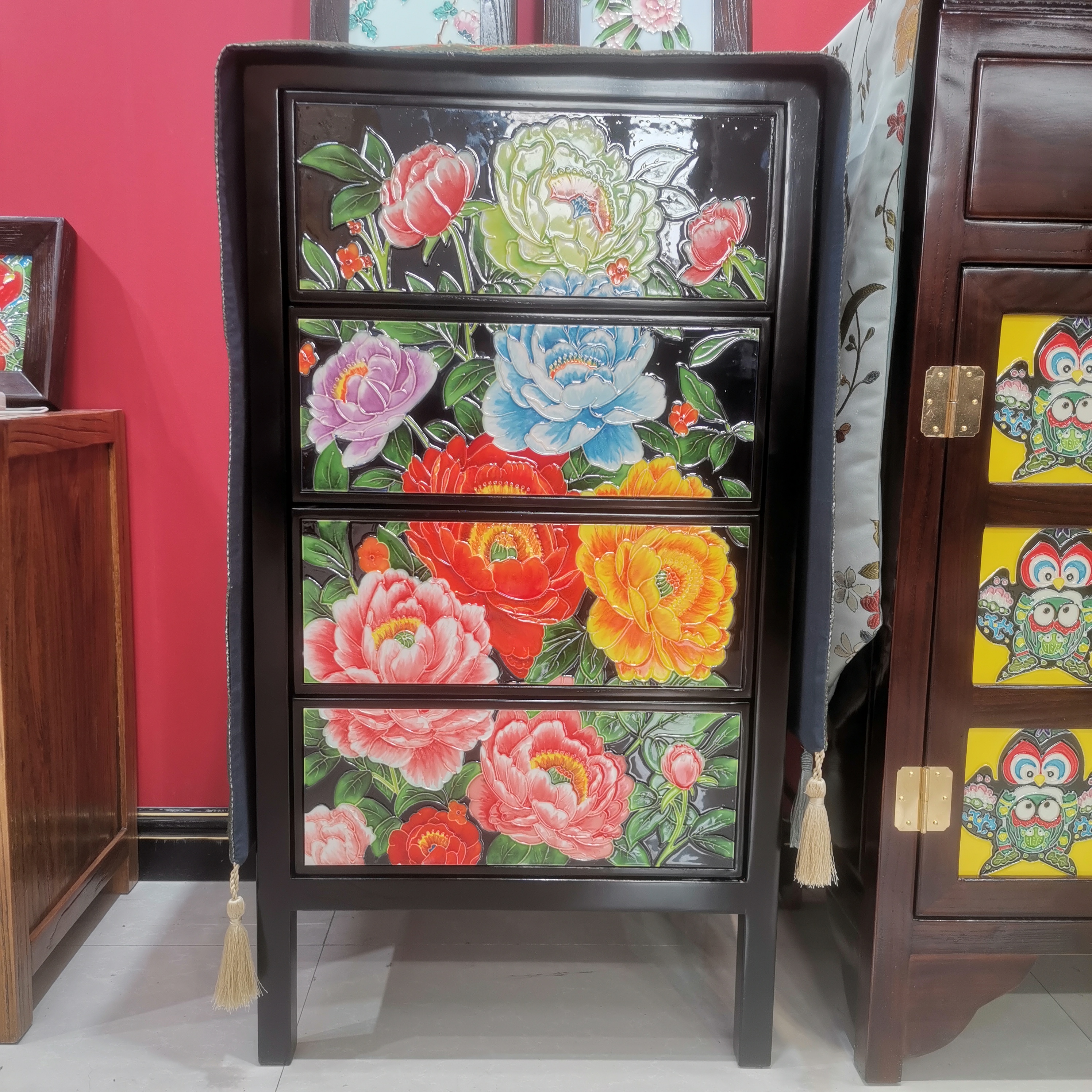 抽屉式40*38*92家用客厅储物柜梦幻少女柜收纳柜柜子置物收纳箱