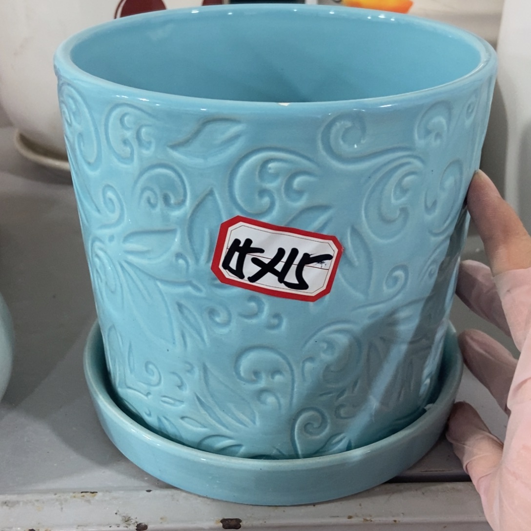 红陶高温陶瓷花盆瑕疵