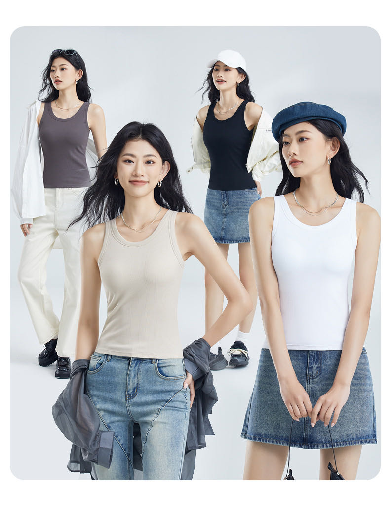 早春秋外穿内搭吊带背心自带胸垫修身显瘦百搭女时尚