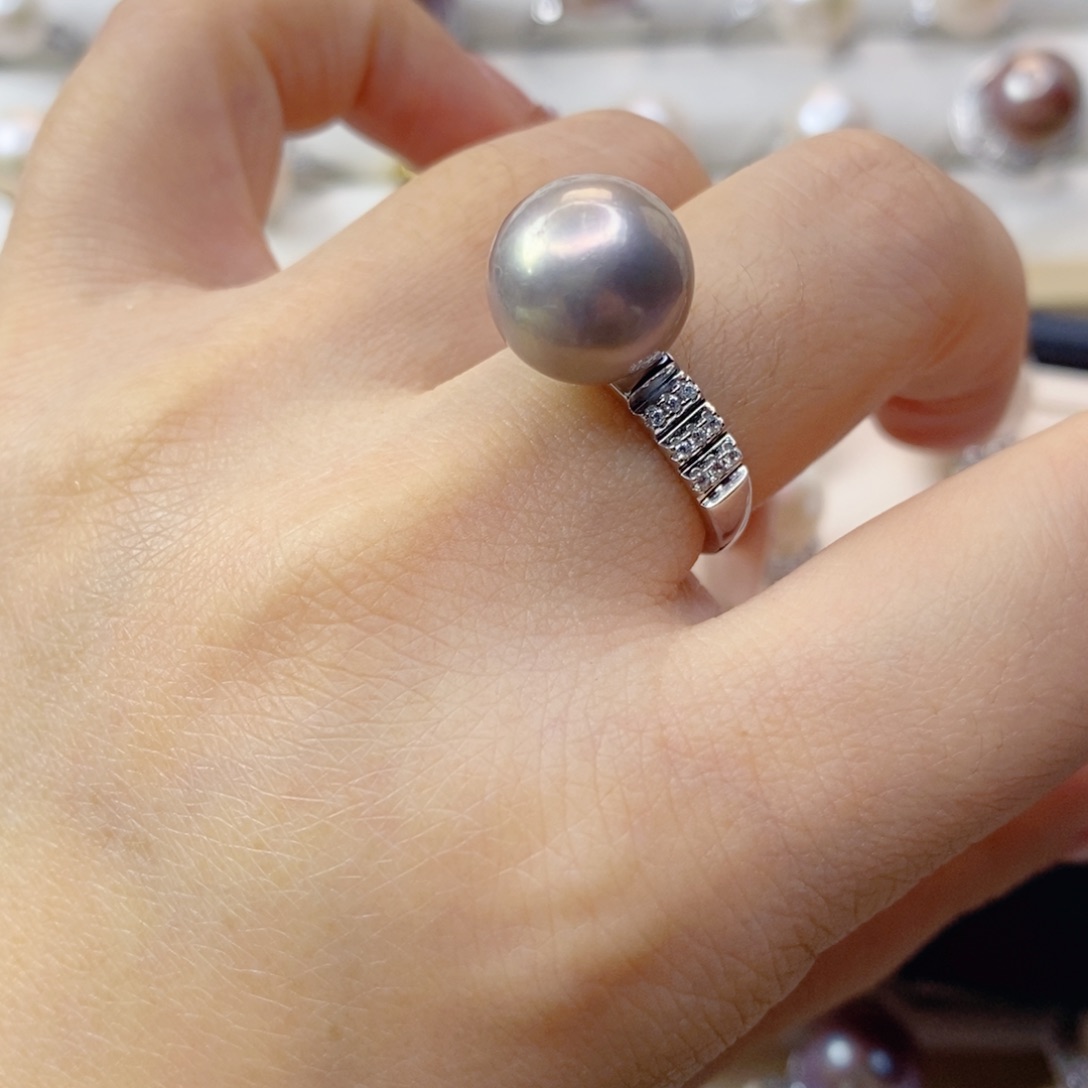 淡水珍珠戒指银S925镶嵌