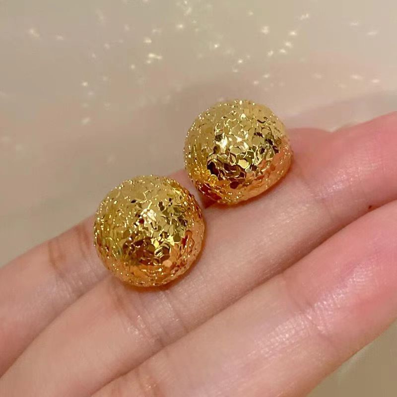 18k 碎冰冰爆闪高级耳圈时尚洋气美（一对）