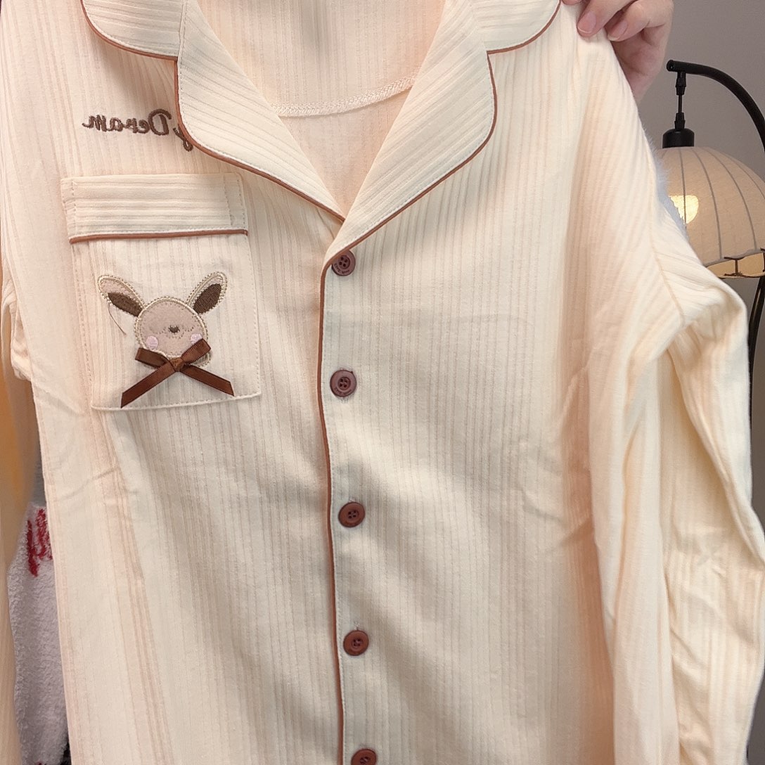 有机棉纯棉开衫家居服套装女款