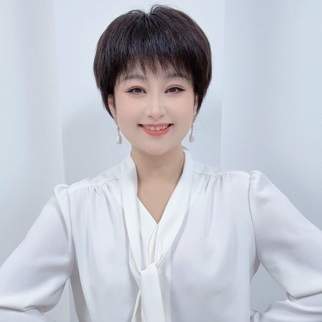 全真发手工钩织女士假发短发全头套