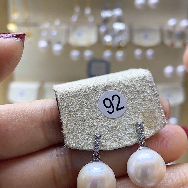 淡水珍珠耳饰银S925镶嵌