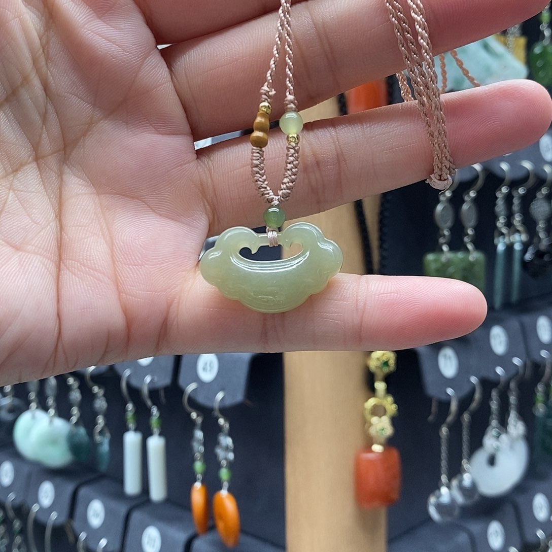 银S925镶嵌和田玉耳饰